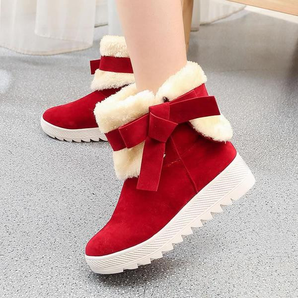 Ghete de dama moderne din piele intoarsa ecologica si captuseala moale in rosu, bej si negru