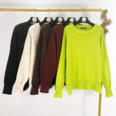 Casual Γυναικείο πουλόβερ πλεκτό σε πράσινο, μπορντό, καφέ, λευκό και μαύρο χρώμα