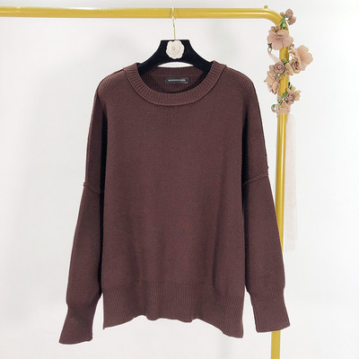 Casual Γυναικείο πουλόβερ πλεκτό σε πράσινο, μπορντό, καφέ, λευκό και μαύρο χρώμα