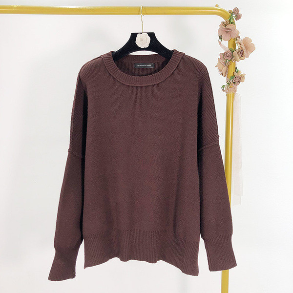 Casual Γυναικείο πουλόβερ πλεκτό σε πράσινο, μπορντό, καφέ, λευκό και μαύρο χρώμα