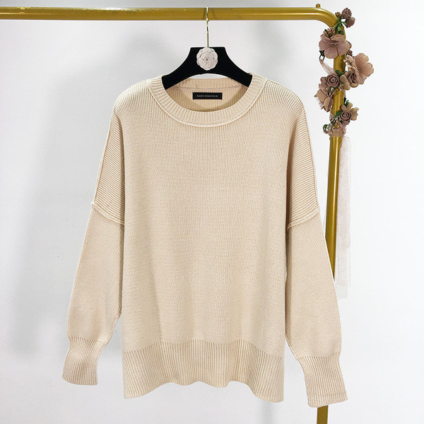 Casual Γυναικείο πουλόβερ πλεκτό σε πράσινο, μπορντό, καφέ, λευκό και μαύρο χρώμα