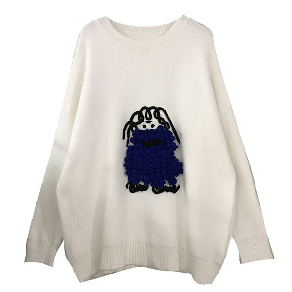 Új modell női pulóver kerek nyakkivágással és hosszú ujjú fehér, piros és fekete színekben