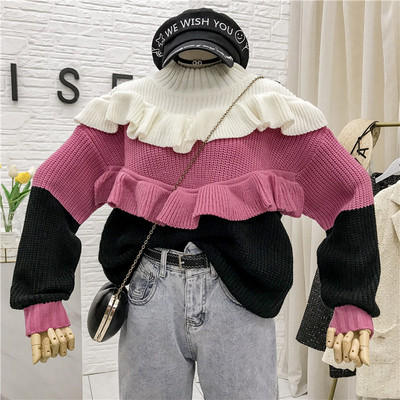 Νέο μοντέλο γυναικείο πουλόβερ με κολάρο σε τρία χρώματα