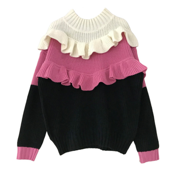 Νέο μοντέλο γυναικείο πουλόβερ με κολάρο σε τρία χρώματα