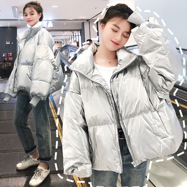 Γυναικείο χειμώνιάτικο κοντό μπουφάν  σε διάφορα χρώματα - φαρδύ μοντέλο