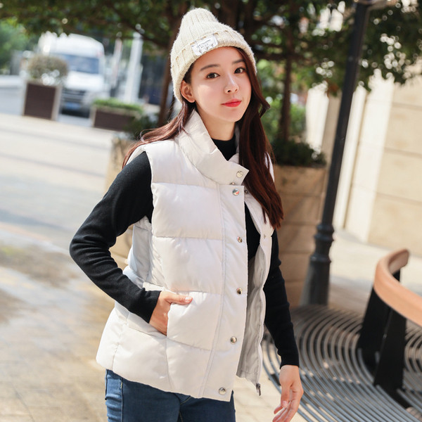 Γυναικείο casual γιλέκο με στρογγυλό κολάρο  σε διάφορα χρώματα