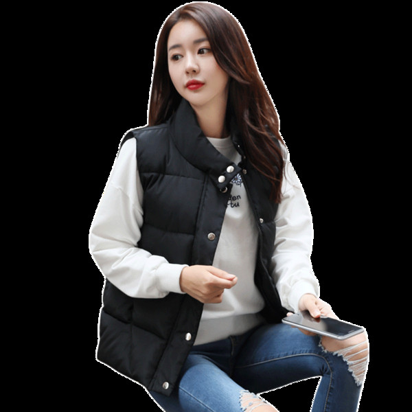 Γυναικείο casual γιλέκο με στρογγυλό κολάρο  σε διάφορα χρώματα