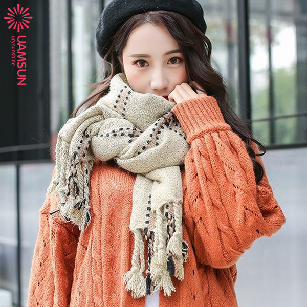 Esarfa de dama in carouri cu ciucuri in culorile gri, albastru, verde, bej si visiniu