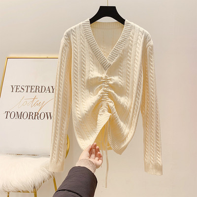 Pulover de dama cu dantela si decolteu in V in verde, rosu, negru si alb