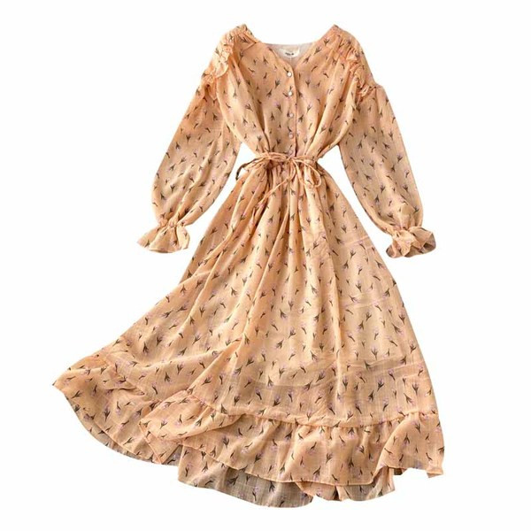 Rochie moderna de dama cu nasturi si model floral in alb, galben, albastru si roz