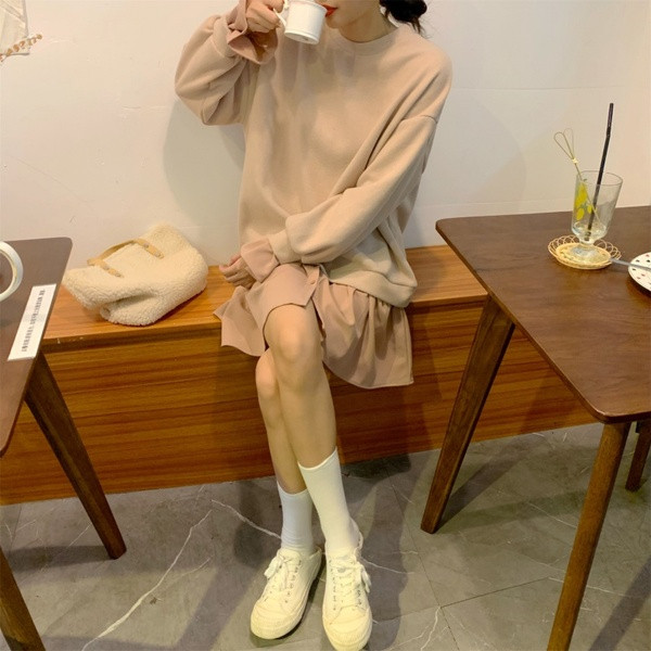 Γυναικείο καθημερινό πουλόβερ πουκάμισο σε μπεζ, μαύρο και ροζ χρώμα