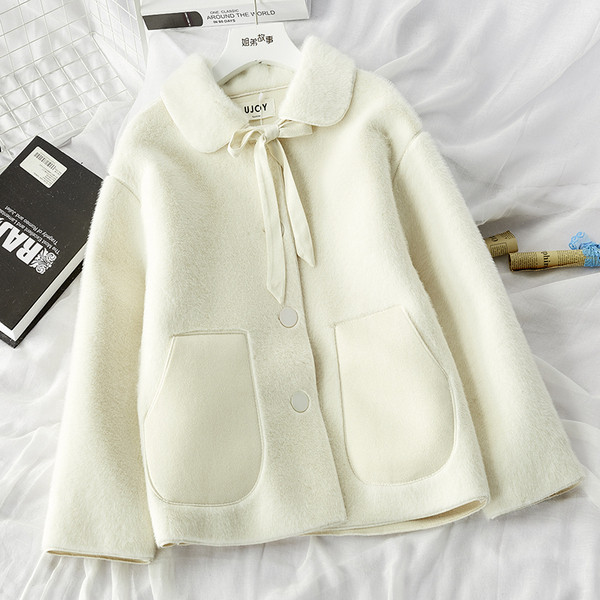 Női téli pehelykabát zsebekkel, rózsaszín, zöld és fehér színben