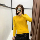 Γυναικείο πουλόβερ πλεκτό με οβάλ ντεκολτέ σε κίτρινο, μπεζ, μαύρο, κόκκινο, μπλε και πράσινο χρώμα