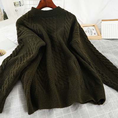 Pulover de dama modern cu decolteu oval si maneci lungi - model larg in mai multe culori