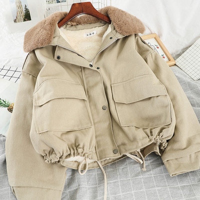 Geaca de dama scurta de zi cu zi cu puf si nasturi in cinci culori