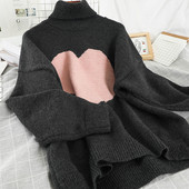 Καθημερινό γυναικείο πουλόβερ με εφαρμογή και υψηλό κολάρο σε τέσσερα χρώματα