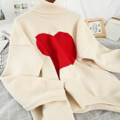 Καθημερινό γυναικείο πουλόβερ με εφαρμογή και υψηλό κολάρο σε τέσσερα χρώματα