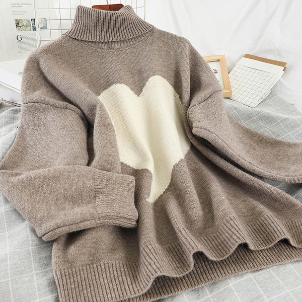 Καθημερινό γυναικείο πουλόβερ με εφαρμογή και υψηλό κολάρο σε τέσσερα χρώματα