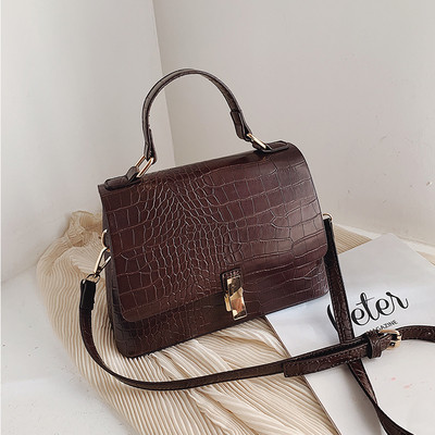 Κομψή, οικολογική δερμάτινη τσάντα με μακρύ και κοντό χερούλι