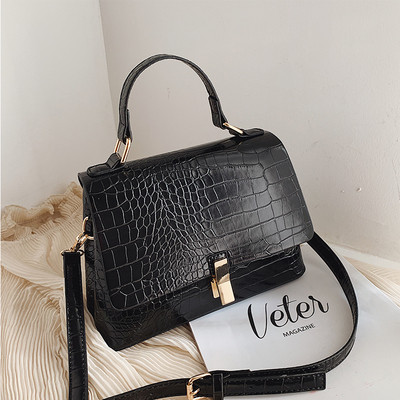 Κομψή, οικολογική δερμάτινη τσάντα με μακρύ και κοντό χερούλι