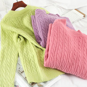 Casual Γυναικεία πουλόβερ σε τέσσερα χρώματα με μακρύ μανίκι και στρογγυλη λαιμόκοψη