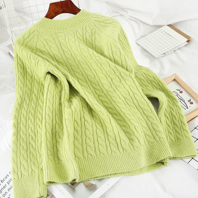 Casual Γυναικεία πουλόβερ σε τέσσερα χρώματα με μακρύ μανίκι και στρογγυλη λαιμόκοψη