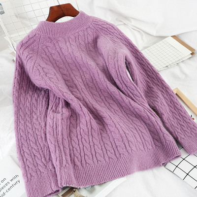 Casual Γυναικεία πουλόβερ σε τέσσερα χρώματα με μακρύ μανίκι και στρογγυλη λαιμόκοψη