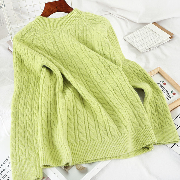 Casual Γυναικεία πουλόβερ σε τέσσερα χρώματα με μακρύ μανίκι και στρογγυλη λαιμόκοψη