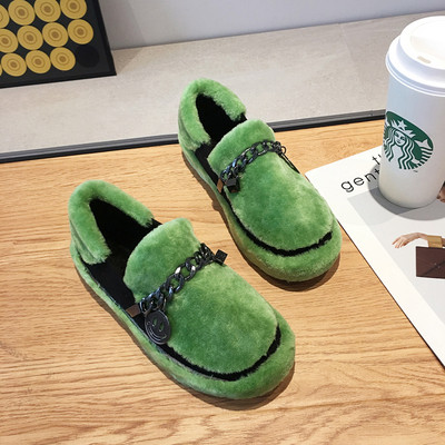 Pantofi casual dama cu talpa plate si element metalic in alb, negru si verde