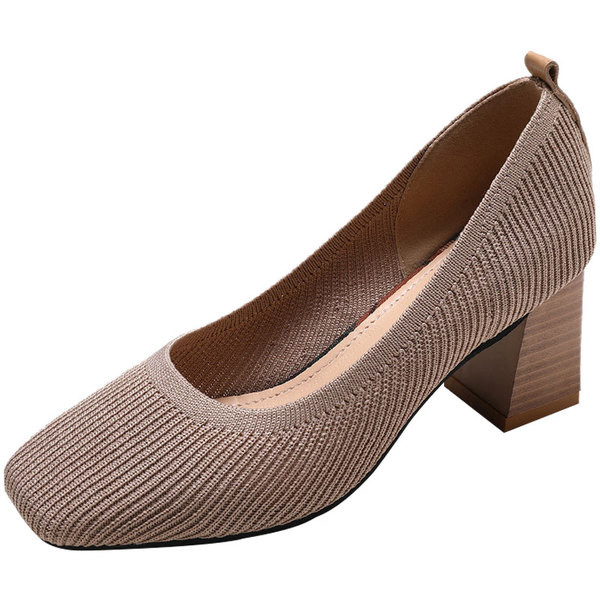 Γυναικεία υποδήματα με χαμιλό τακουνιάς σε κίτρινο, μαύρο και μπεζ χρώμα