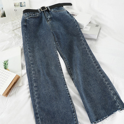 Alkalmi női farmer széles modell magas derékkal, kék és fekete színben