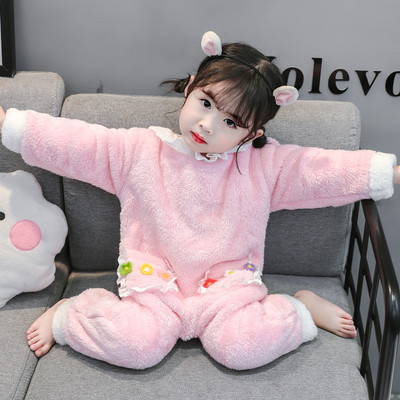 Παιδική πιτζάμα σε δύο χρώματα με τσέπες για κορίτσια