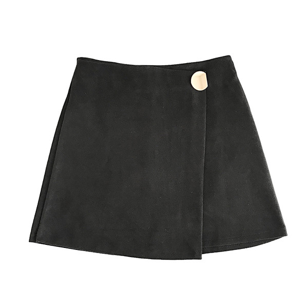 Fusta de dama actuala in trei culori cu nasture si talie inalta