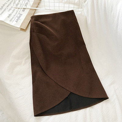 Fusta de dama moderna asimetrica in trei culori cu talie inalta