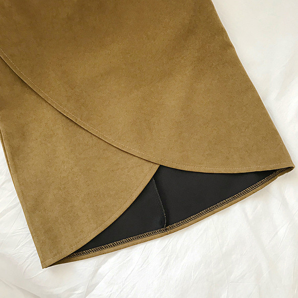 Fusta de dama moderna asimetrica in trei culori cu talie inalta