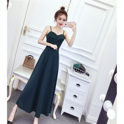 Kivágott modell női ruha vékony pántokkal piros, zöld és fekete színben