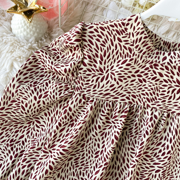 Cămașă modernă de șifon de damă cu mâneci lungi în stil retro