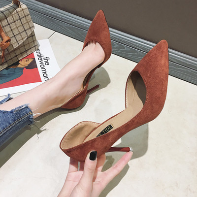 Γυναικεία κομψά παπούτσια με λεπτό τακούνι από Eco-Velour Pattern σε πολλαπλά χρώματα