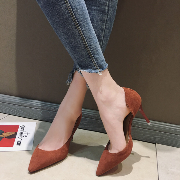 Γυναικεία κομψά παπούτσια με λεπτό τακούνι από  Eco-Velour Pattern σε πολλαπλά χρώματα