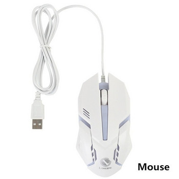 Limei GTX300 Комплект от USB клавиатура и кабелна мишка с LED светлини в черен, бял и черно-бял цвят