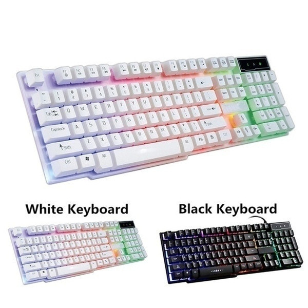 Limei GTX300 Комплект от USB клавиатура и кабелна мишка с LED светлини в черен, бял и черно-бял цвят