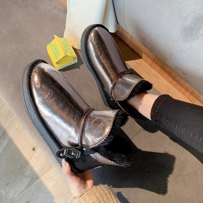 Alkalmi női téli csizma puha béléssel és lapos talppal több színben