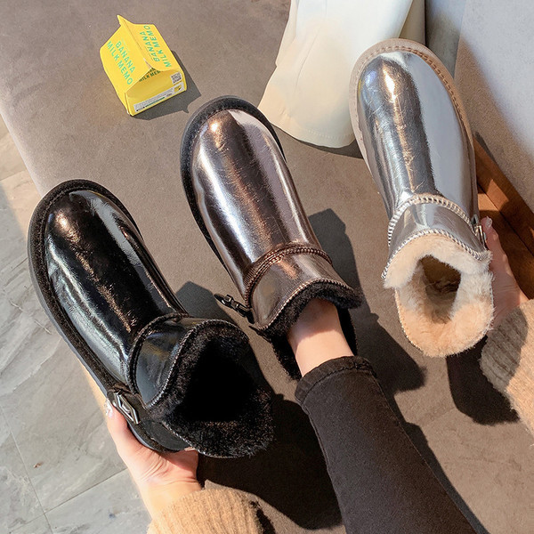 Alkalmi női téli csizma puha béléssel és lapos talppal több színben