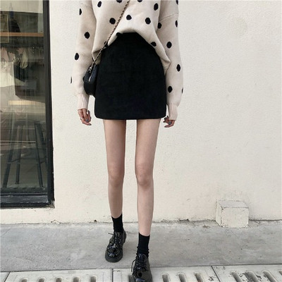 Καθημερινή γυναικεία φούστα A-line σε ροζ και μαύρο χρώμα