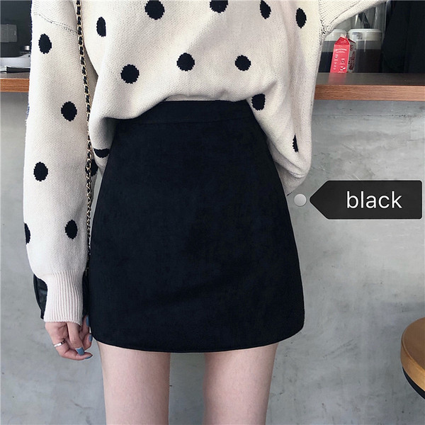 Καθημερινή γυναικεία φούστα A-line σε ροζ και μαύρο χρώμα