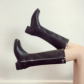 Γυναικείες έκο δερμάτινες μπότες με φερμουάρ κατάλληλες για το χειμώνα