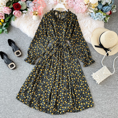 Model modern de rochie de dama cu cravate si maneci lungi in trei culori