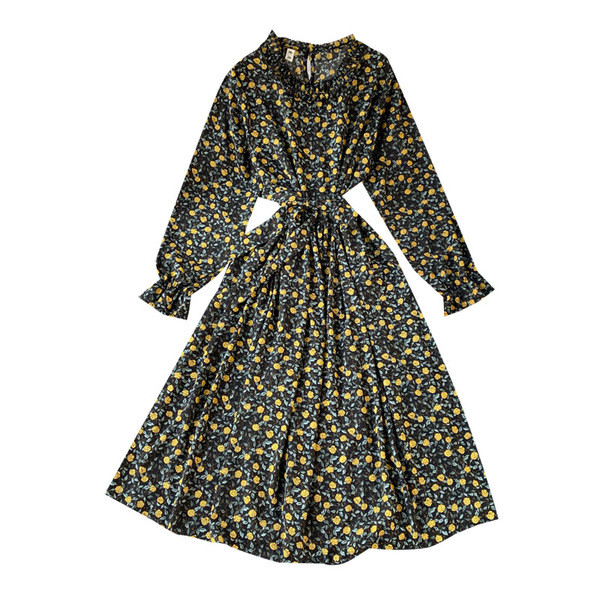 Model modern de rochie de dama cu cravate si maneci lungi in trei culori