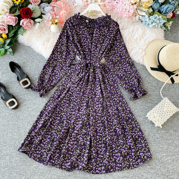 Model modern de rochie de dama cu cravate si maneci lungi in trei culori