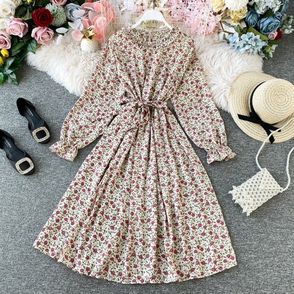 Model modern de rochie de dama cu cravate si maneci lungi in trei culori